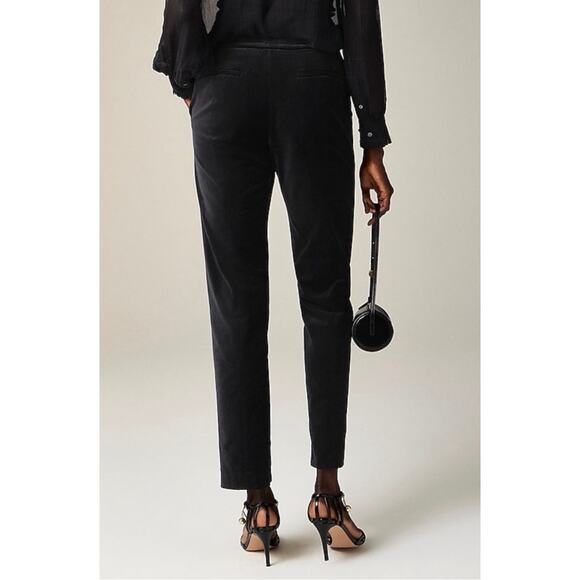 J. Crew Kate Slim-fit Pant Black Velvet Womens 0 Casual Wardrobe Classic Holiday - Picture 6 of 12